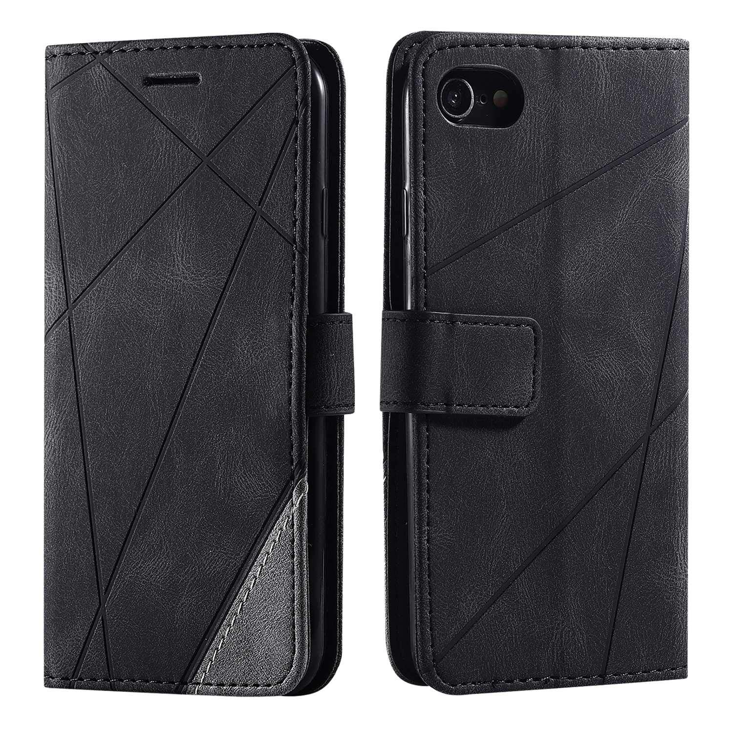 SONWO iPhone SE 2020 / iPhone 7 / iPhone 8 Case, PU Leather Wallet Case Cover Magnetic Closure and Flip for iPhone SE 2020 / iPhone 7 / iPhone 8 with Magnetic Closure, Black