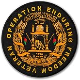 Bayonet Design - Oper. Enduring Freedom Veteran Embroidered Patch - 5" Patch with Merrowed Edge and Wax Backing - Afghanistan - ISAF