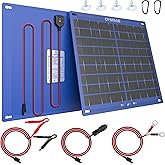 OYMSAE 30W Solar Car Battery Charger Portable 12V Trickle Battery Charger & Maintainer Waterproof Solar Panel for Car Boat Automotive RV