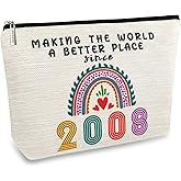 Happy 18th Birthday Decorations for Girls, 18th Birthday Gifts for Girls, Her, Sister, Daughter, Niece, Funny 2008 Gifts for 18 Year Old Girl, 18 Year Old Girl Christmas Gifts, Cosmetic Travel Bag