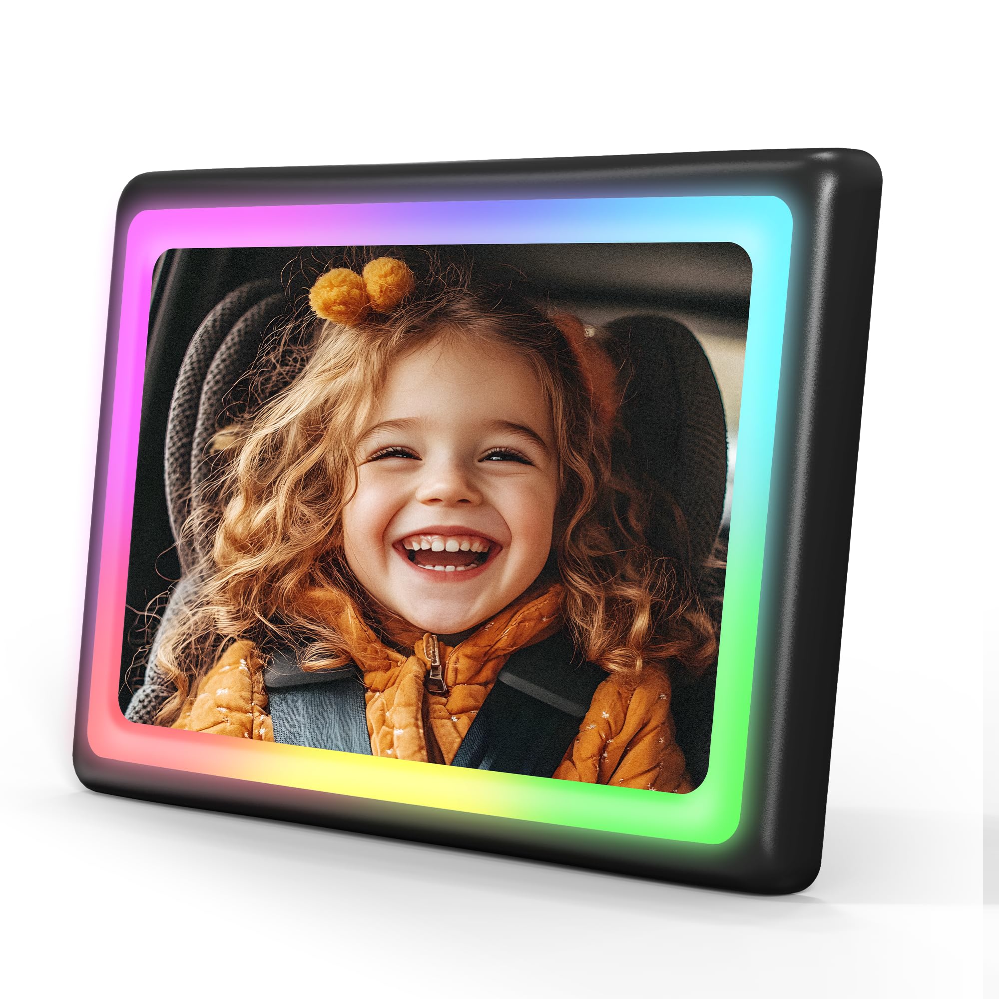 Photo 1 of EASYERA Baby Car Mirror with Light 1-PACK, 7 RGB Colors, 360° Adjustable Rear Facing Car Seat Mirror, Wide Clear View & Shatterproof Safety for Infant Newborn Toddler with Remote for Universal Car