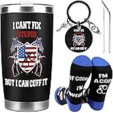 RUBOAOA Police Officer Gifts for Men, Academy Graduation Gift Set for Cops Include 20oz Tumbler Socks and Keychain, Funny Law Enforcement Gifts for Graduate Fathers Son, Christmas Birthday Present
