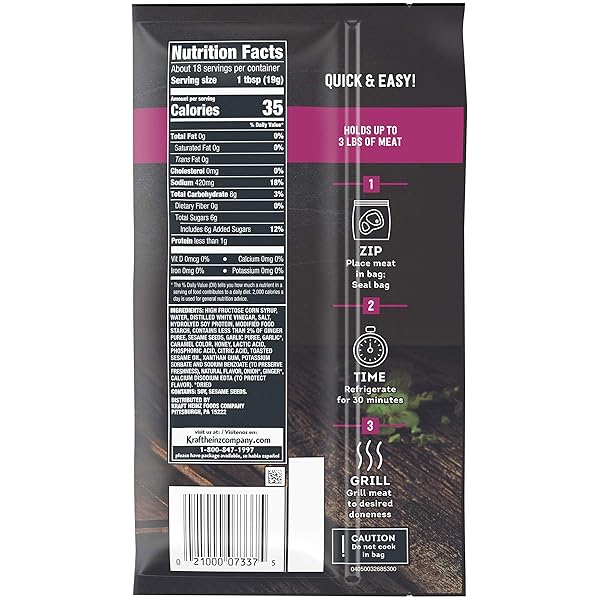 KRAFT MARINADES SWEET TERIYAKI MARINADE-IN-A-BAG LIQUID MARINADE, 12 OZ BAG