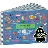 Cupkin Ocean Coloring &amp; Sticker Activity Book | 500+ Stickers | Spiral-bound kids craft format with 12 scenes, 12 art pages, side-by-side viewing, and an easy-peel design for ages 2&ndash;8
