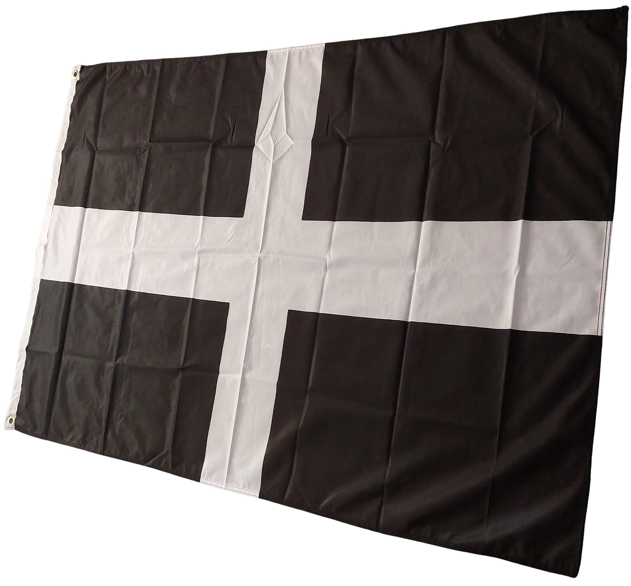 NWFlags Cornwall Flag 3ft x 2ft | Outdoor Heavy 110d Knitted Polyester | 3x2 Cornish St Piran's Flag for Flagpoles