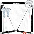 STX FiddleSTX Three Player Game Set with Two Field Player Sticks One Goalie Stick Mini Goal and Balls , White/Grey