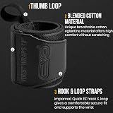 EVO Fitness 18 Inch Deep Black Wrist Wraps with Thumb Loop Pair view 2