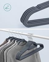 SONGMICS Velvet Hangers Set of 20 Non-Slip 360° Hook Space-Saving 0.6 cm Thick view 3