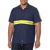 Red Kap Mens Short Sleeve Enhanced Visibility Industrial Work ShirtShirt