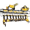 C2M Heavy Duty Floating Tool Shelf & Organizer 2 Pk | Wall Mounted Garage Storage Rack for Handheld & Power Tools|USA Made, 100# Weight Limit, Compact Steel Design|Perfect for Father's Day|Black