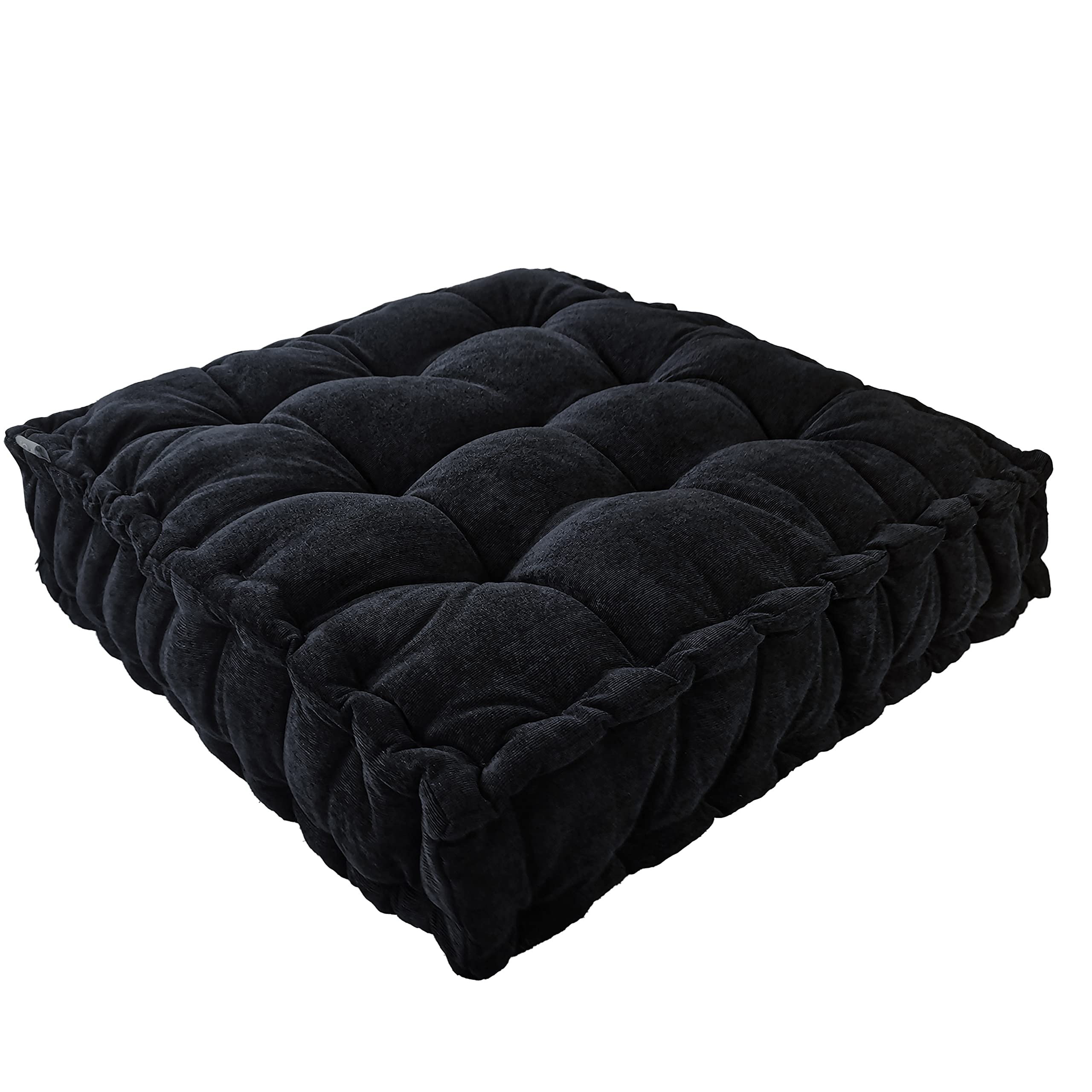 Photo 1 of Verpert Floor Pillow 25x25 Inch Square Meditation Cushion Floor Seating for Adults Oversized Tufted seat Cushion Reading Nook for Kids, Yoga Meditation Pillow for Sitting on Floor (Black)