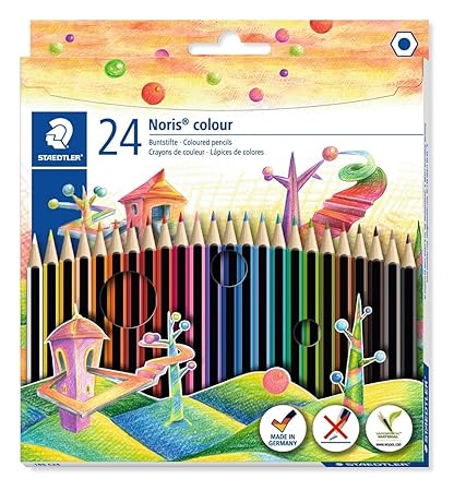 Staedtler Matite Colorate Noris Colour Confezione Da 24 Colori Con Tonalità Differenti E Mine Resistenti In Wopex 185 C24