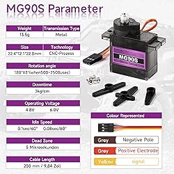 Miuzei MG90S 9G Micro Servo Motor Metal Geared