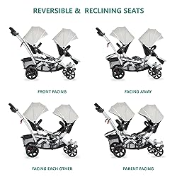Dream On Me Track Tandem Double Umbrella Stroller
