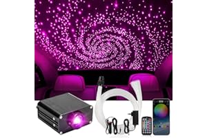 GEARPASS Starlight Headliner Kit, Twinkle Star Lights for Car Decor 500pcs*0.03in*9.8ft/3m, Fiber Optic Star Ceiling Lights APP/Remote Control for Car Roof Home Ceiling