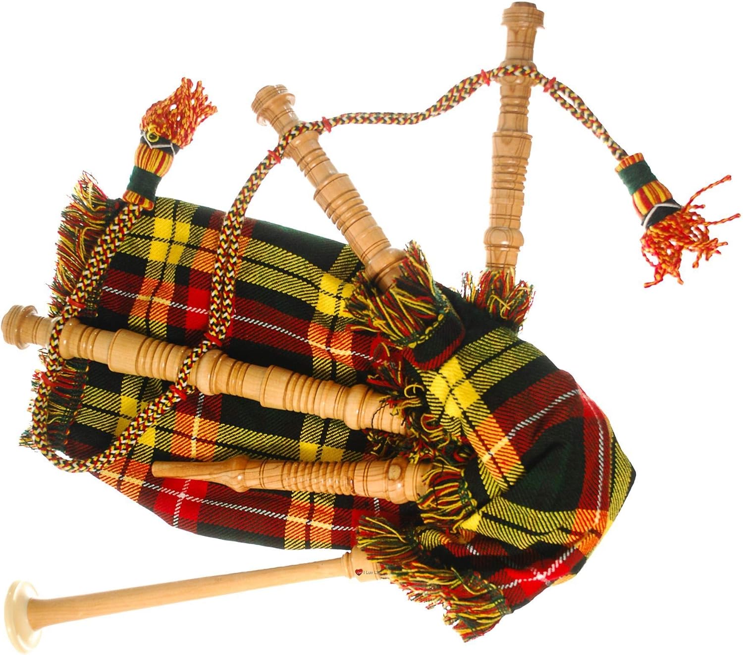 Kids Bagpipe Miniature Playable Bagpipe with Reed In Buchanan Tartan