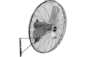 OEMTOOLS 30" Outdoor Wall Mount Fan, 80° Oscillating Fan 7200 CFM Max, Water Resistant, Use in Garage, Gym, Warehouse, Factory and Jobsite