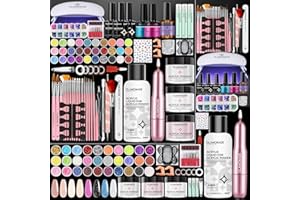 Glamonade Acrylic Nail Kit for Beginners: Professional Acrylic Nail Kit Set with Everything Drill Powder Nail Art Starter Tech Kit at Home Salon Gift