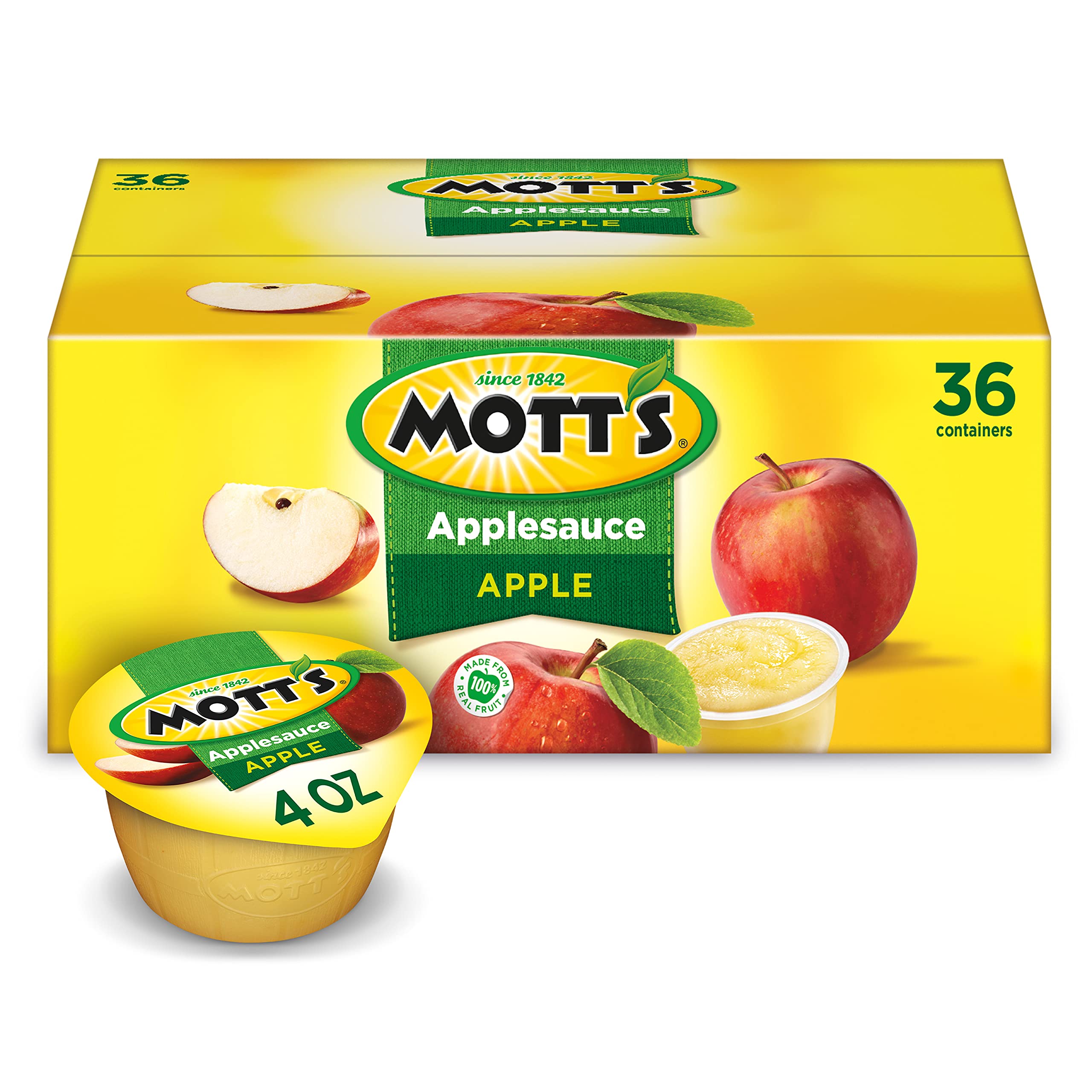 Mott's Applesauce, 4 Oz Cups, 36 Count, No