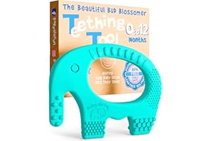Baby Elefun Teething Ring for Babies 0-6 Months - 5X Pain Relief Smart Teether - Zero Developmental Delay Silicone Teether - Cute Infant Chew Toy, Shower Gift