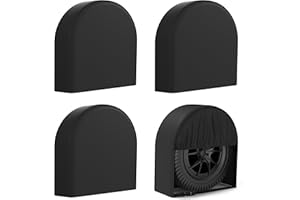 eletecpro RV Tire Covers Set of 4 with Waterproof Coating and Heavy Duty 600D Oxford, Windproof Tire Accessories for Trailer, Truck and Camper, Fits Tire Diameters 26-28.75 Inches, Black