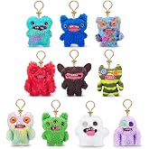 Fuggler Key Rings Series 3 by ZURU Funny Ugly Monster, Plush, Collectible, Toy (3 Pack)