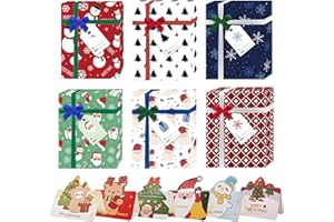 SEUNKIEER Christmas Gift Card Boxes Holder with Bows and To From Tags Greeting Card, Holiday Unique Gift Card Decorative Wrapped Card Boxes for Xmas Holiday Birthday Wedding Party Favors