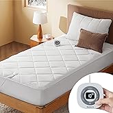 Bedsure Heated Mattress Pad Twin - Bed Warmer with Memory & Preheat Functions, 12-Hour Auto Off & 10 Heat Settings, Single Controller, Fast Heating, Brushed Electric Mattress Pad Twin, 39"x75"