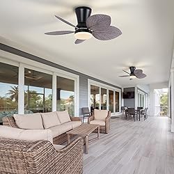 She's home 5 Palm Leaf Ceiling Fan with Light and