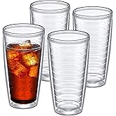 Amazing Abby - Alaska - 24-Ounce Insulated Plastic Tumblers (Set of 4), Double-Wall Plastic Drinking Glasses, All-Clear Reusable Cups, BPA-Free, Shatter-Proof, Dishwasher-Safe