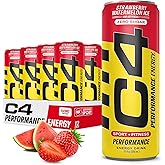 Cellucor C4 Energy Drink 12oz (Pack of 12) - Strawberry Watermelon Ice - Sugar Free Pre Workout Performance Drink with No Artificial Colors or Dyes