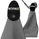 STICKIT Magnetic Towel, Gray | Top-Tier Microfiber Golf Towel with Deep Waffle Pockets | Industrial Strength Magnet for Strong Hold to Golf Carts or Clubs