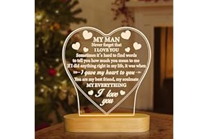 Anywin Gifts for Him, I Love U to My Husband's Gifts with Warm Light for Home Decor, Gifts for Birthday, Valentine's Day, Xmas,Holidays, A Thankyou Gifts for Him Husband Boyfriend My Man