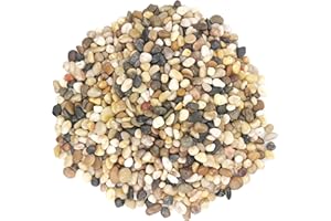 Miukada 10 Pounds River Rocks, Pebbles, Decorative Polished Gravel, Natural Polished Mixed Color Stones