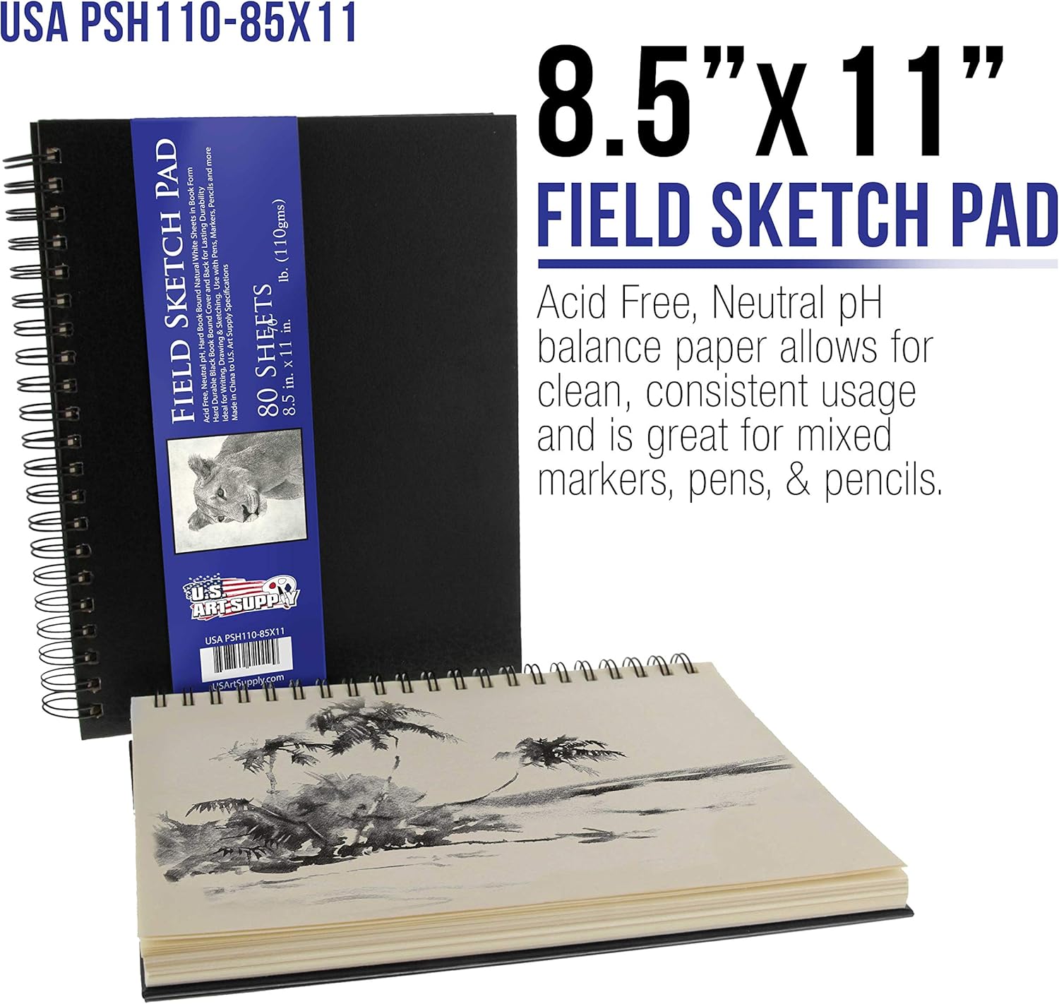 US Art Supply 20 Piece Artist Drawing, Sketch and Painting - Paper and Brush Accessory Pack