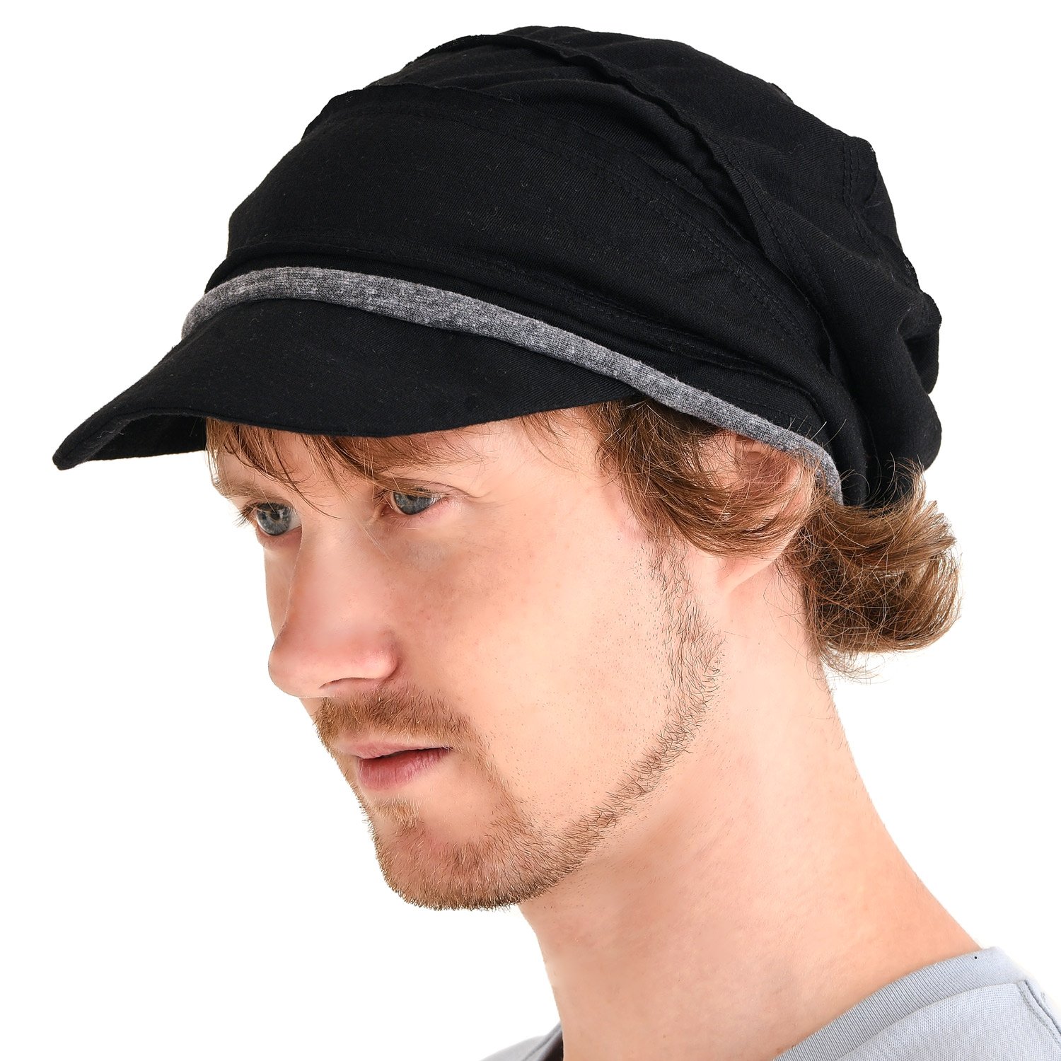 mens beanie hat with peak