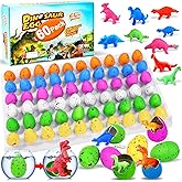 60 Pcs Hatching Dinosaur Eggs for Kids Party Favors, Easter Egg Filled with Toys Novelty Grow in Water Dino Eggs with Toys Inside Easter Basket Stuffers Birthday Gift, Classroom Prize, Pinata Fillers