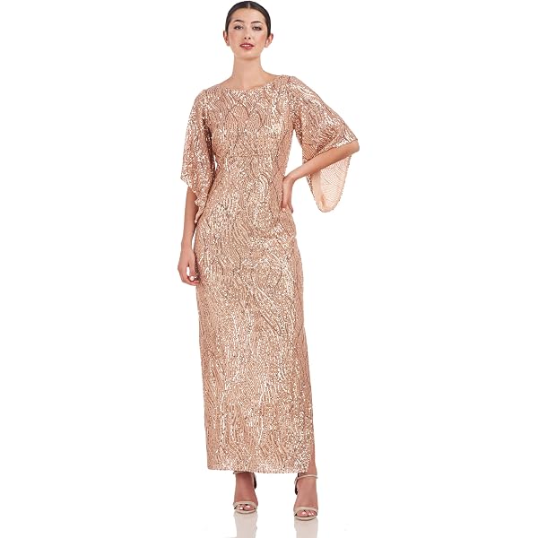 Amazon.com: Badgley Mischka Women's Long Sleeve Sequin Gown, Blush, 0 :  Clothing, Shoes & Jewelry