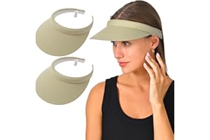 KEJEA 2 Pack Visor Women Men Sun Hat Clip On Visors Adjustable Sport Wide Brim Cap