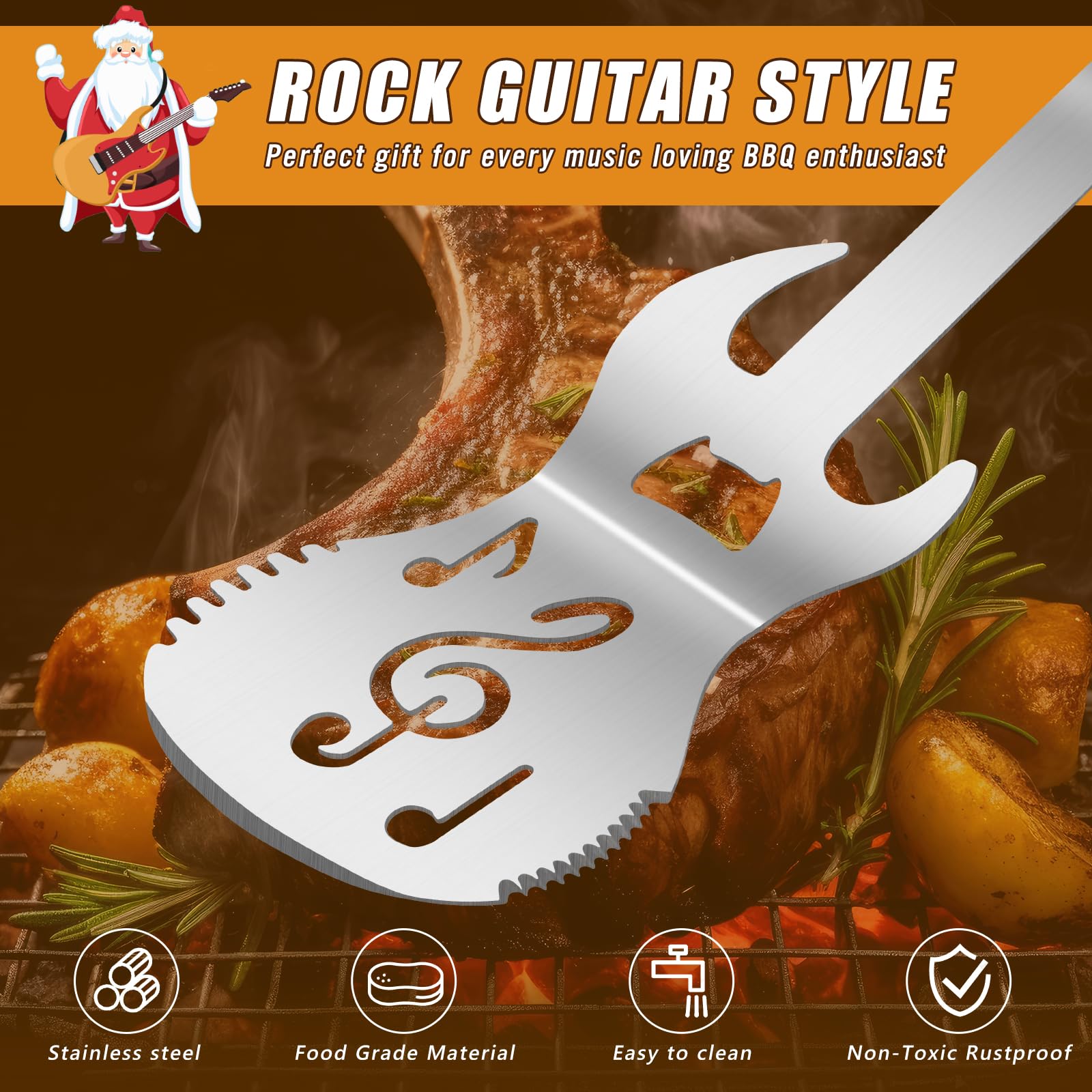 5-in-1 Grillspachtel für Barbecue Grill,Multifunktion 2 Stück Grill Werkzeug Sets mit Metall Spatel und Zange,Einzigartige Grillen Grillwerkzeuge Geschenke für Männer