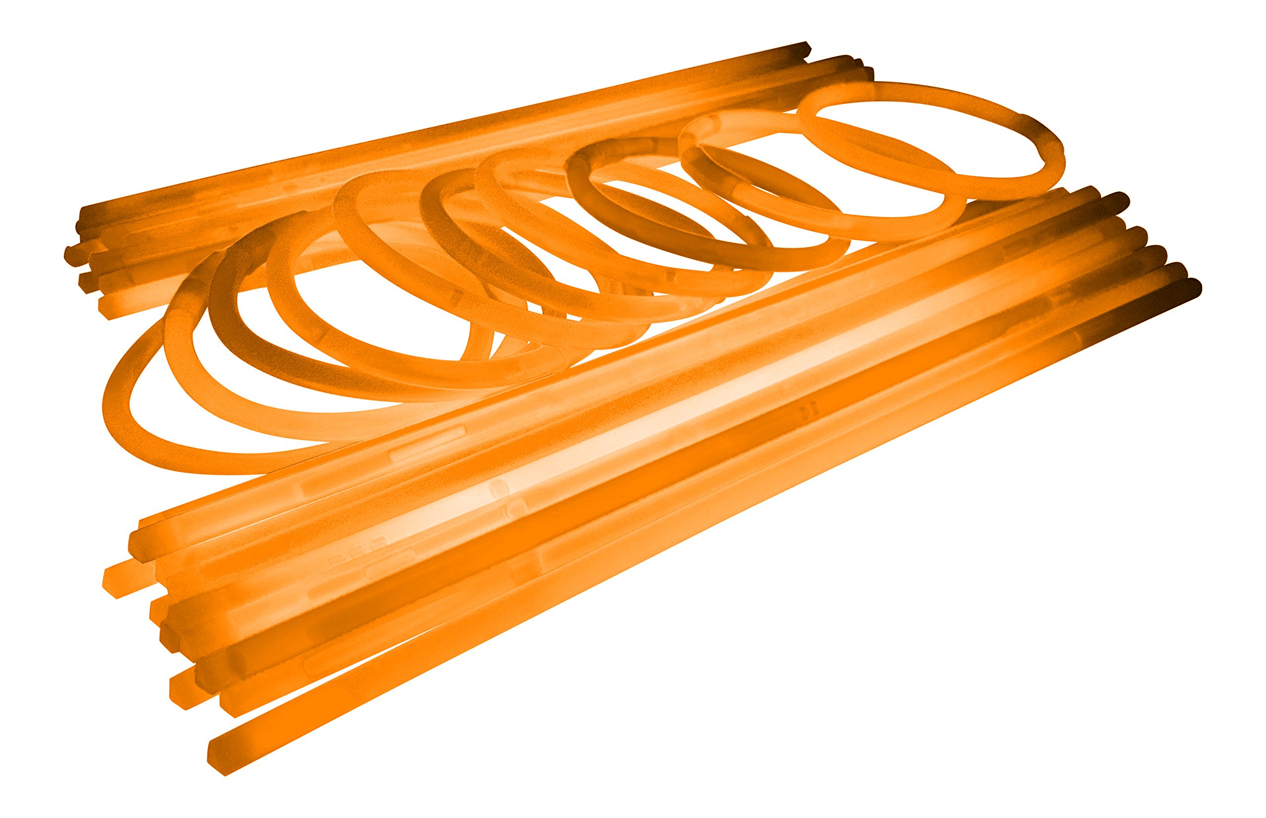 Glowtopia 8 inch Glow Stick Bracelets + Connectors - Premium Glowsticks from (200 Pack, Orange)