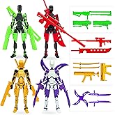 4-Pack T13 Action Figure Set,7 Inch Multi-Colored Titan 13 Robot, Dummy 13, 3D Printed Lucky 13 Robo for Collectors Desktop Decorations (Assembly Completed)