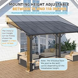 AECOJOY 10' x 14' Adjustable Height Outdoor Lean to