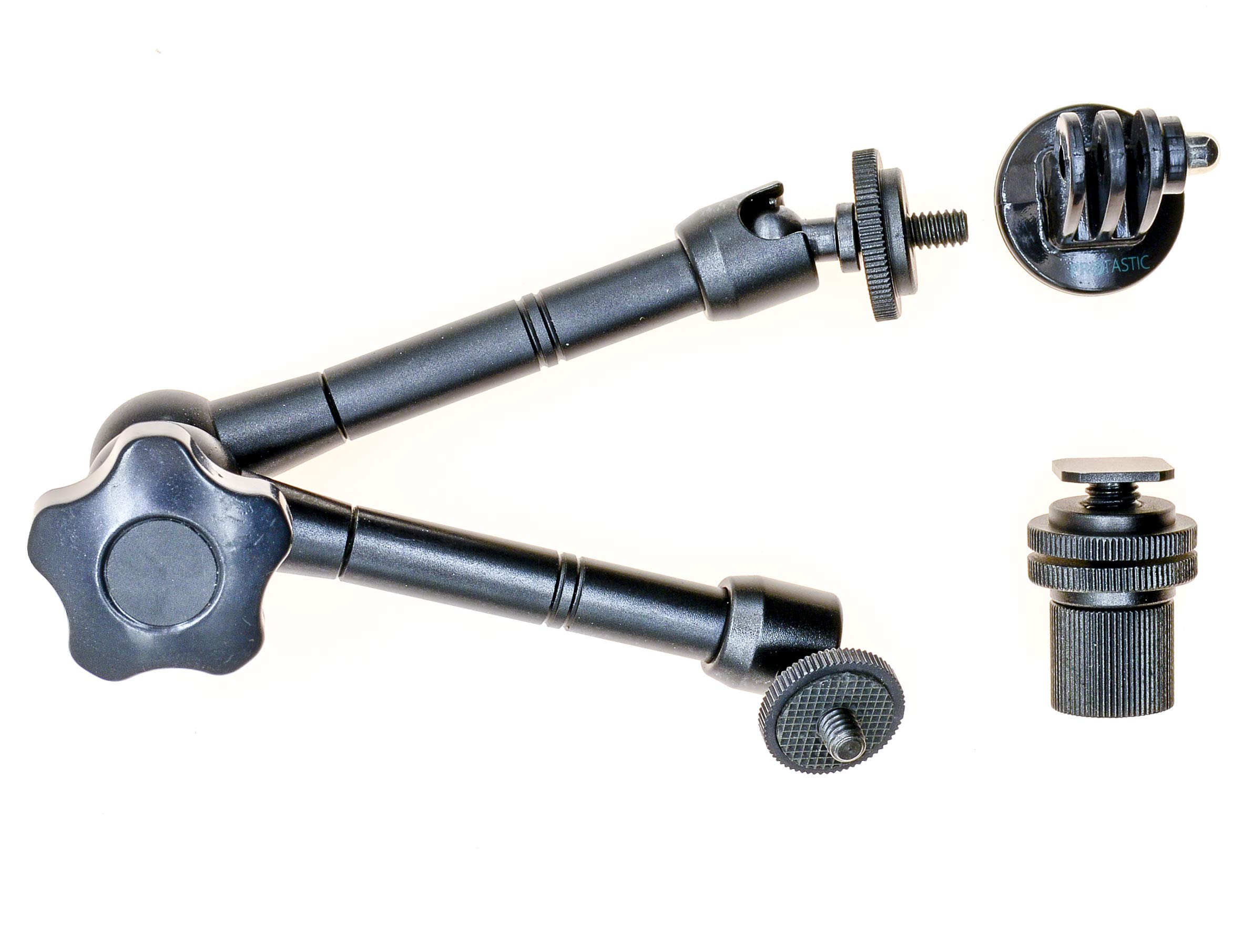 PROtastic® Mini Magic Arm With Hotshoe For Compact Cameras & Action Cameras - Includes Compatible GoPro Compatible Fitting & Hotshoe Mount