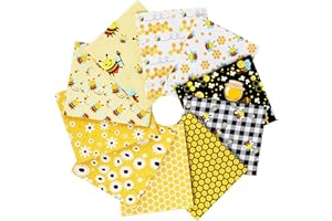 Craftido -25 Options- 100% Cotton Quilting Fabric Bundles 10pcs Fat Quarters 45.7x53.3cm (18”x21”) -Medium Weight 5.2 oz- for