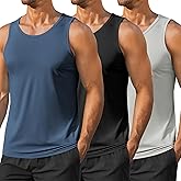 COOFANDY Men's Workout Tank Tops UPF 50+ Sleeveless Gym Muscle Shirts Cooling Quick Dry Bodybuilding Tanks for Swim Beach