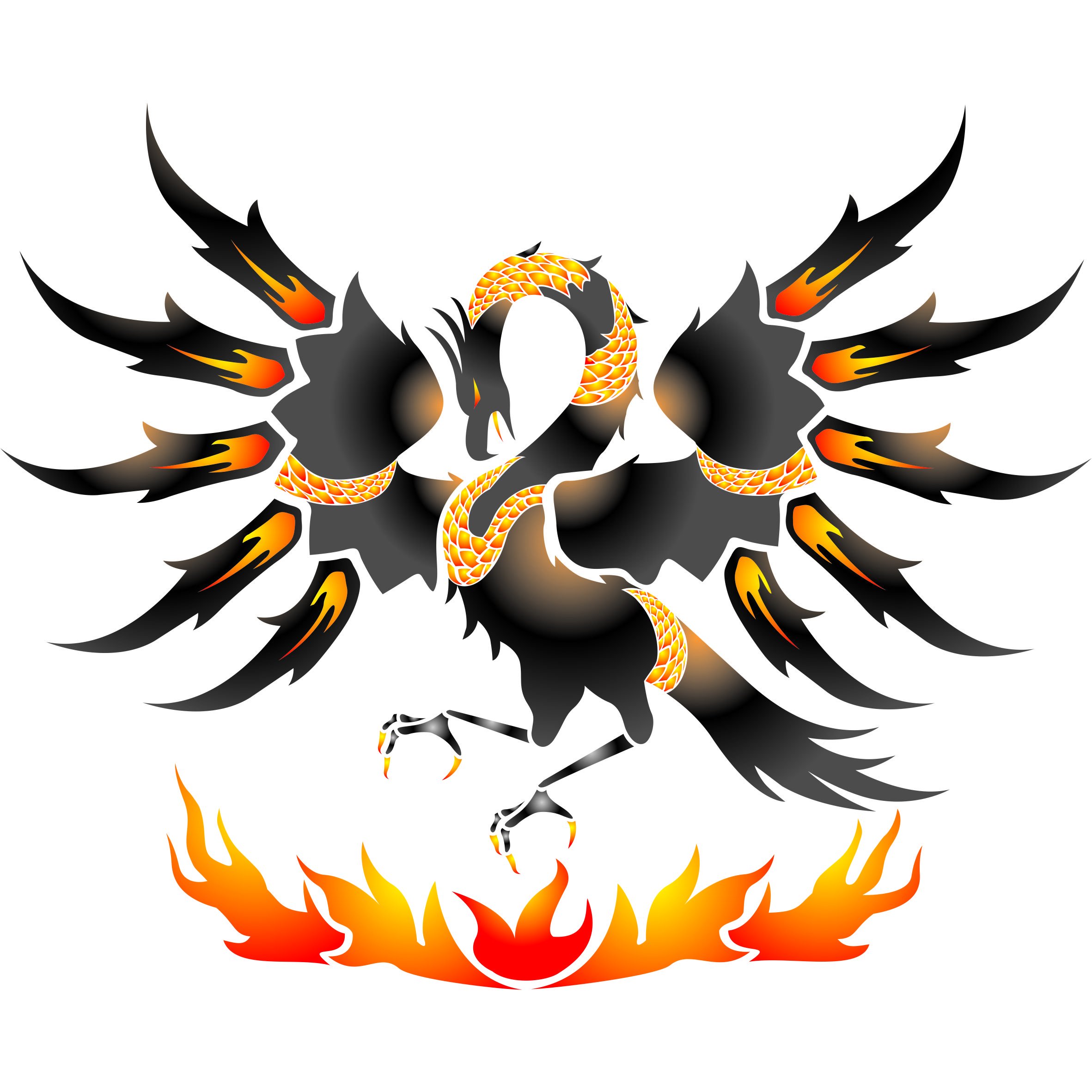 Phoenix Stencil - 21.5 x 18cm (S) - Reusable Greek Mythical Bird Wall Stencil Template