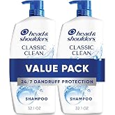 Head &amp; Shoulders Classic Clean Anti-Dandruff Shampoo Twin Pack, 32.1 fl oz Each, 72-Hour Dandruff Protection, Safe for Everyday Use on All Hair Types