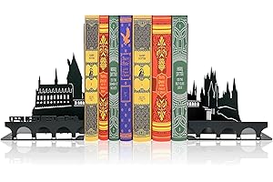 Magic School Metal Decor - Wizard School Bookends, Minimalistic Magic Castle Design, Magical Room and Office Decor, Durable a