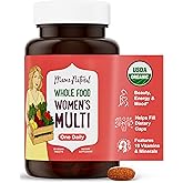 Mama Natural Organic Women's Multivitamin – Whole Food Based, 1 A Day Vegan Tablet – USDA Organic, Non-GMO, Clean Label Multivitamin for Women – 30 Day Supply with Iron & Methylated B12